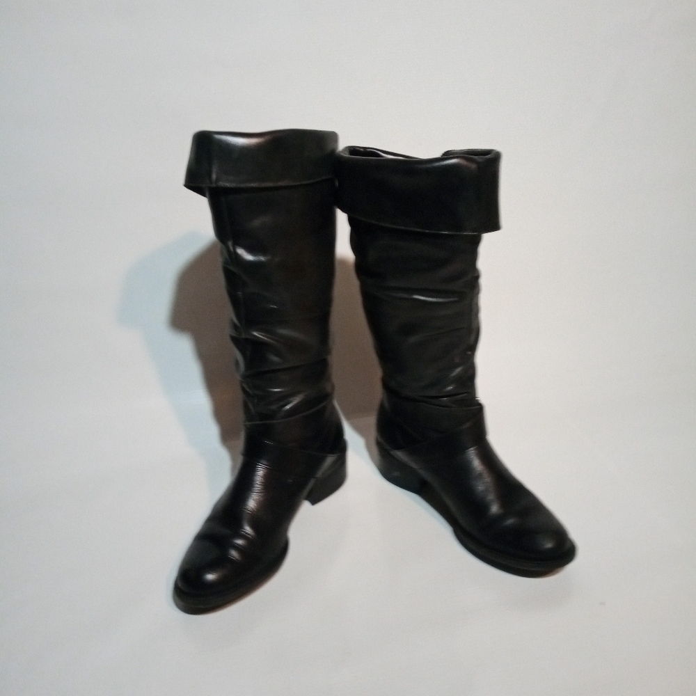 Jessica Simpson Mid Calf Leather Boots Size 6 in Black